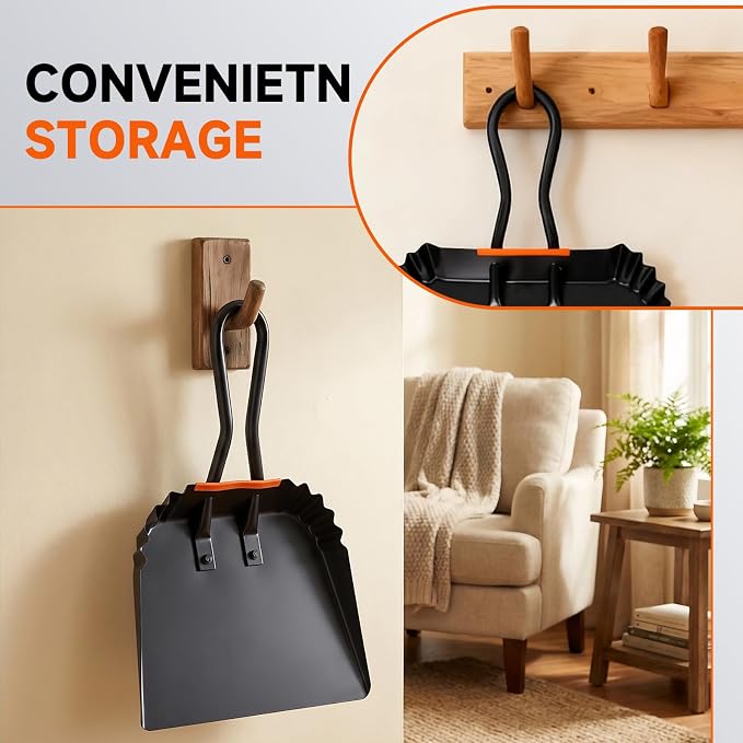 2 Pack Metal Dust Pan, 12 Inch Heavy Duty Dustpans, - Image 5