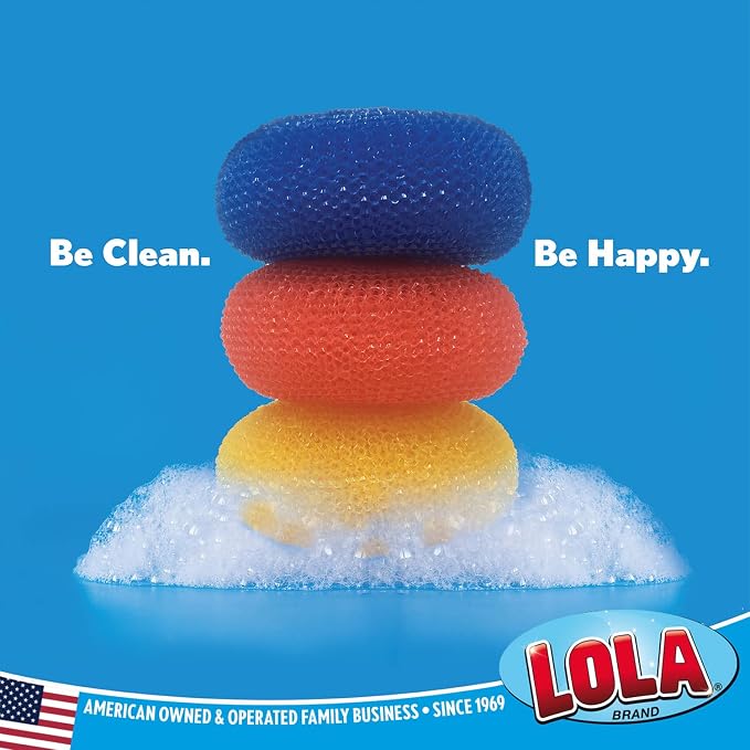 LOLA Jumbo 4" Plastic Mesh Scouring Pads, 6 Pack, Non-Scratch, Dishwashing - Image 5