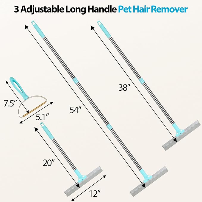 Carpet Rake for Pet Hair Removal Tool, 2 in 1 TPU and Copper Rake Teeth - Image 4