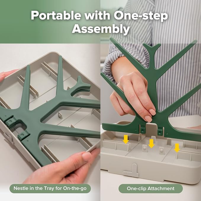 haakaa Baby Bottle Drying Rack, Space Saving Bottle Drying Tree - Image 3