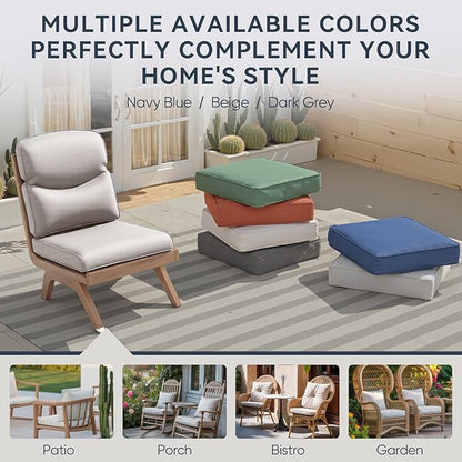 10-Piece Outdoor Patio Cushion Set - Fade & Water Resistant with Removable Olefin Cover, 22x24x4 Inch Memory Foam Cushions for Wicker Sectional Sofa – Beige/Crescent