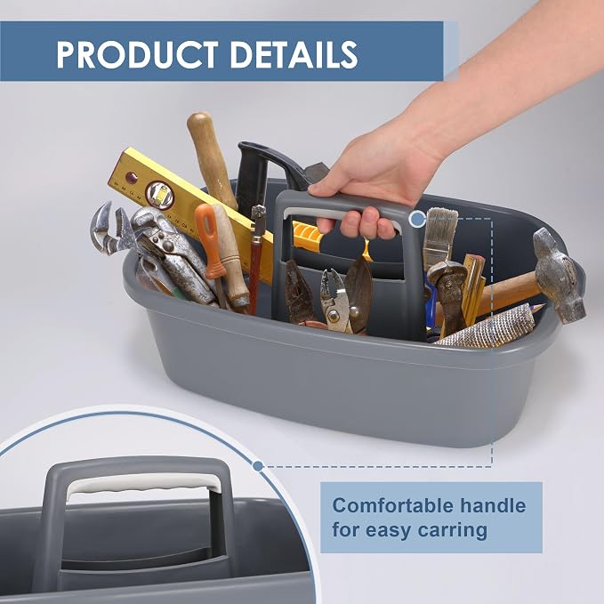 2 Pack Large Cleaning Supplies Caddy Organizer, Portable Shower Caddy Plastic - Image 6