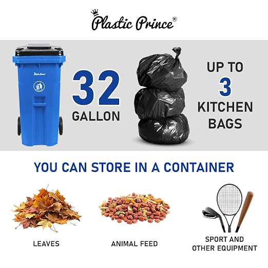 32 Gallon Trash Can Outdoor Recycling Bin - Image 2