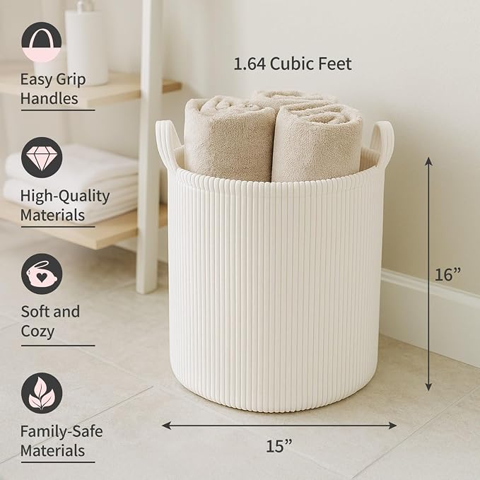 PUTSKA Blanket Basket – Round Storage - Image 2