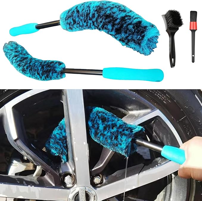 4PCS Wheel Brush Kit for Cleaning Wheel and Tire, Wheel and Rim Brush, Car by Unknown
