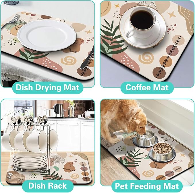 Dish Drying Mat for Kitchen Counter Matt, Super Absorbent Non-slip Rubber Backed - Image 6
