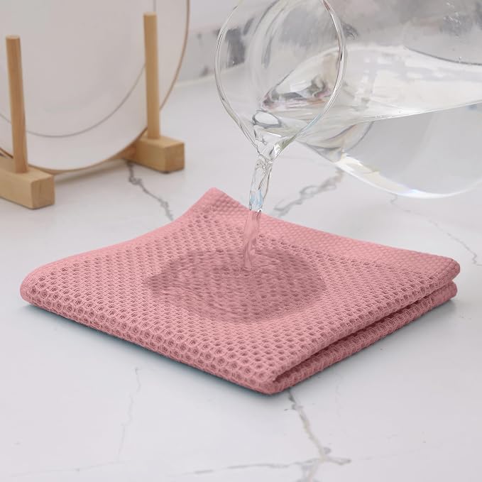Kitinjoy 100% Cotton Kitchen Dish Cloths, 6 Pack Waffle Weave Ultra Soft - Image 6