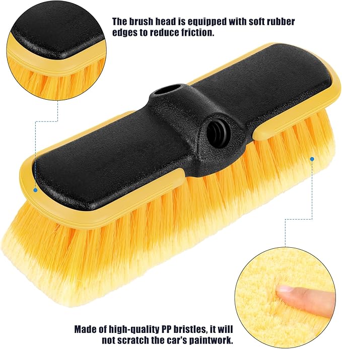 10 Inch Car Wash Brush Head, Scrub Brush Attachment - Image 3