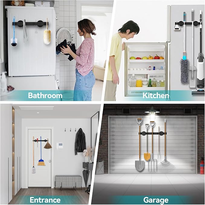 Magnetic Mop Broom Holder, Strong Non Slip Magnetic Broom Mop Hanger, Heavy - Image 7
