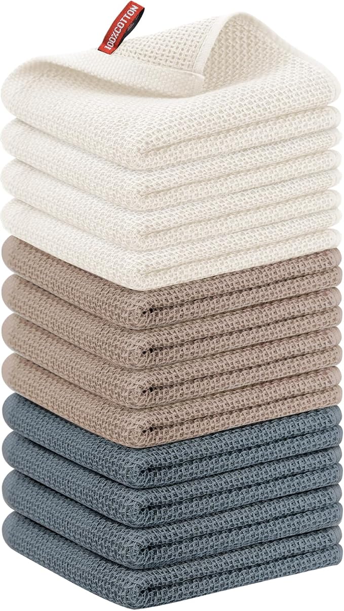 Nialnant 12 Pack Kitchen Dish Towels, 100% Cotton Hand Towels by Nialnant