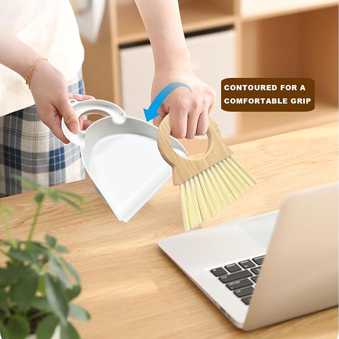 Mini Broom and Dustpan Set Bamboo Broom - Image 3
