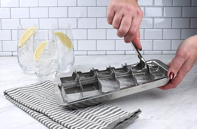 Vintage Inspired Ice Cube Tray | 18/8 Stainless Steel | 18 Slot Ice Cube Tray | - Image 6