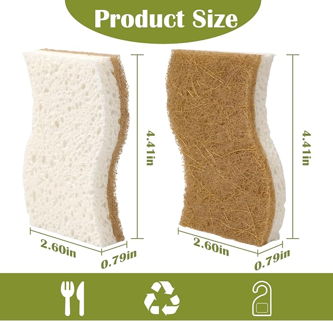 14Pack Natural Kitchen Sponge, Eco-Friendly Dish Sponge - Image 2