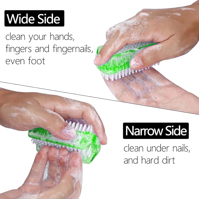 Nail Brush Two Sided Hand Fingernail Scrub Brushes Soft Stiff Bristles Scrubber - Image 5