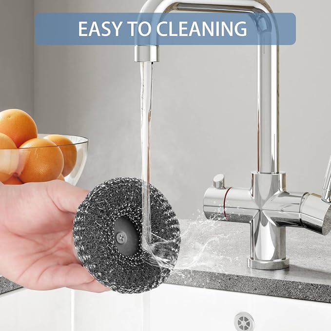 Onewly 2Pack Steel Wool Scrubber Set, Stainless Steel Scrubber - Image 5