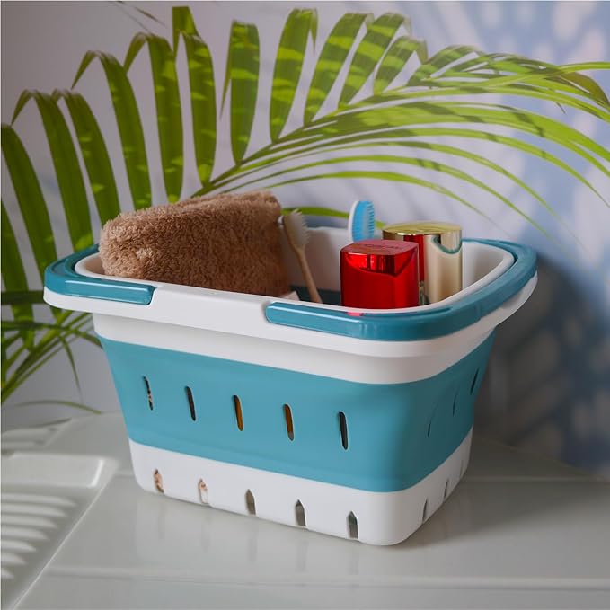 Portable Folding Plastic Bath Caddy - Image 6