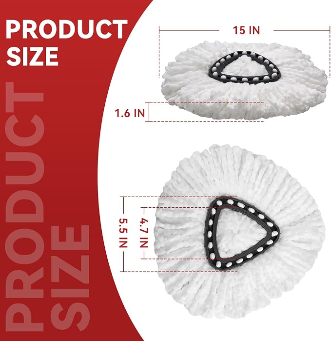 4 Pack Mop Heads Replacements, EasyWring Mop Head Refills - Image 3