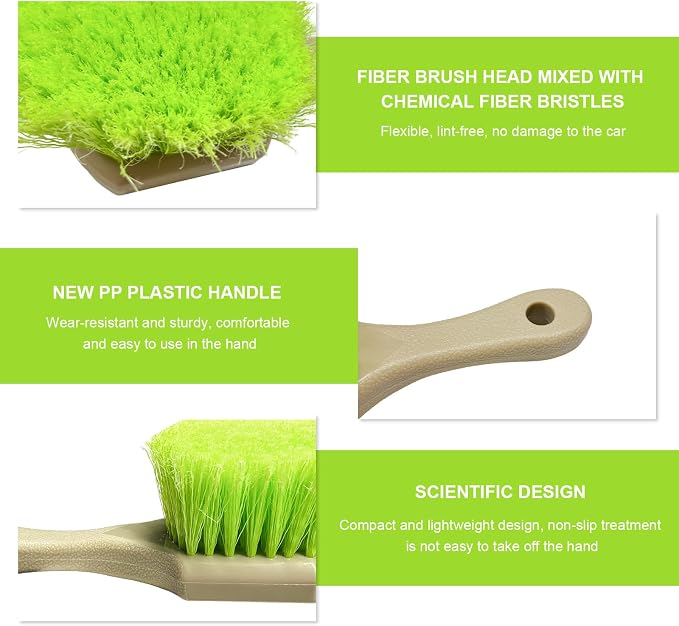 3 PCS Wheel Rim & Tire Brush Set, Scratch-Free Soft & Stiff Bristle Wheel - Image 3