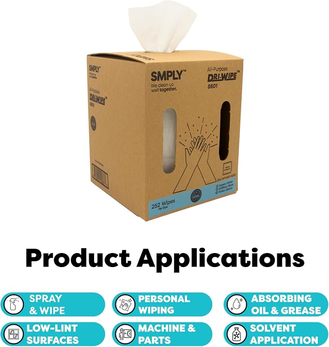 Dri-Wipe S601 by SMPLY Brands – All-Purpose Disposable Cleaning Wipes, 252 Wipes - Image 4