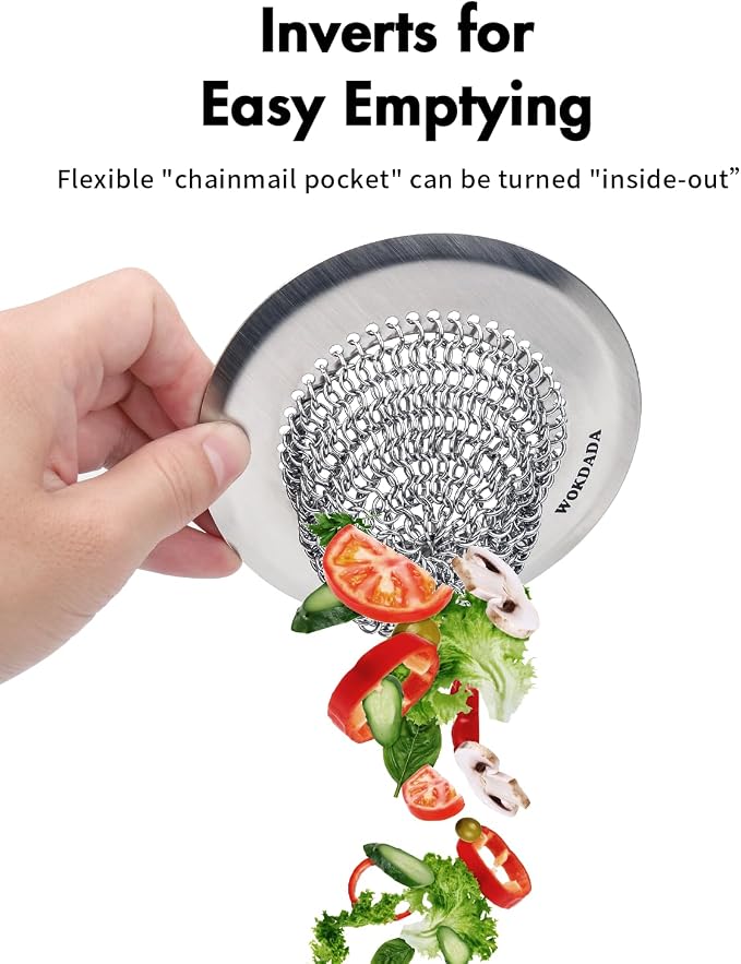 Revolutionary Kitchen Sink Drain Strainer/Patented Reversible Chain Mesh - Image 2