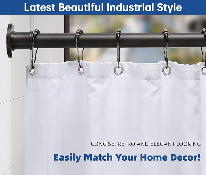 BRIOFOX Industrial Shower Curtain Rod - Image 2