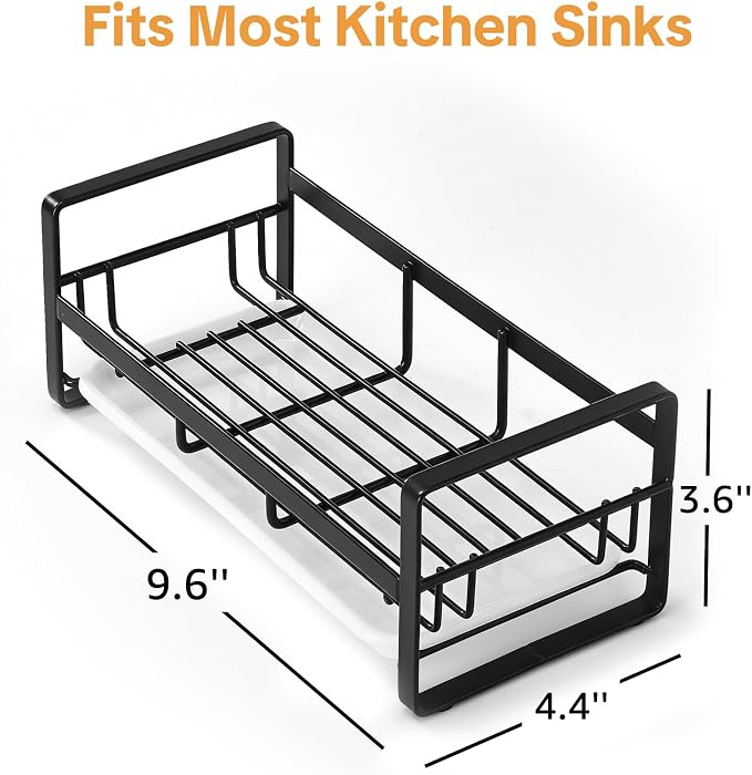 HULISEN Large Sponge Holder, 304 Stainless Steel Kitchen Soap Dispenser Caddy - Image 6