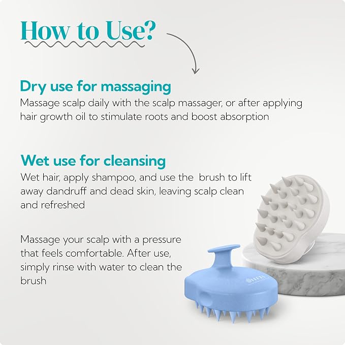 HEETA Scalp Massager 2 Pack for Hair Growth, Soft Silicone Bristles to Remove - Image 5