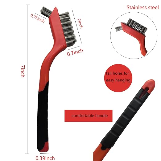 6 Pcs Wire Brushes for Cleaning, Stainless Steel Bristles Scratch Brush Set for - Image 2