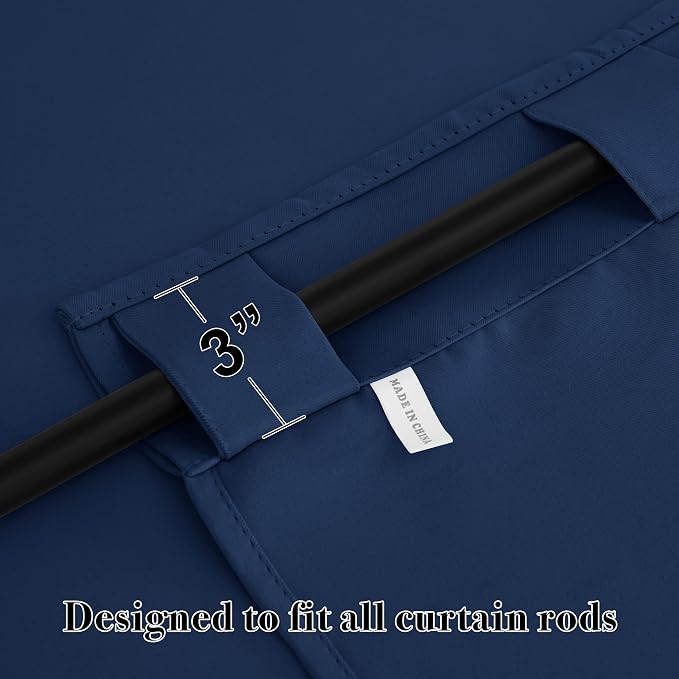 RYB HOME Blackout Kitchen Curtains, Thermal Insulated Back Tabs Window Curtain - Image 2