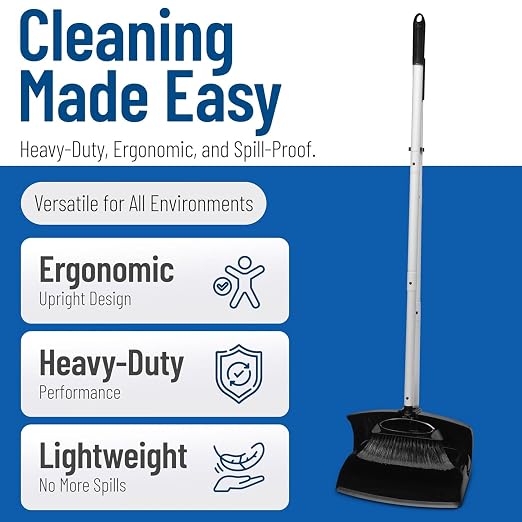 Carlisle FoodService Products Duo-Pan Upright Dust Pan and Broom Set - Image 4