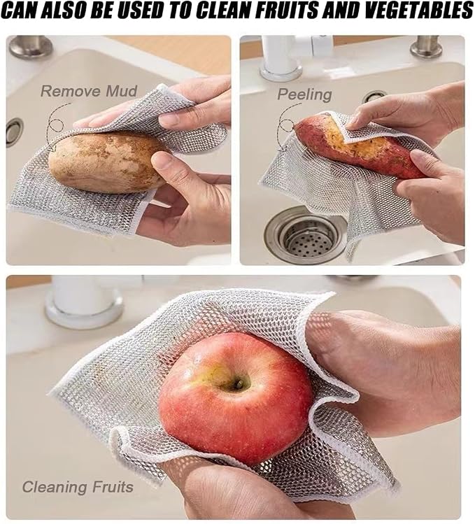 10 PCS Multipurpose Wire Dishwashing Rag - Image 3