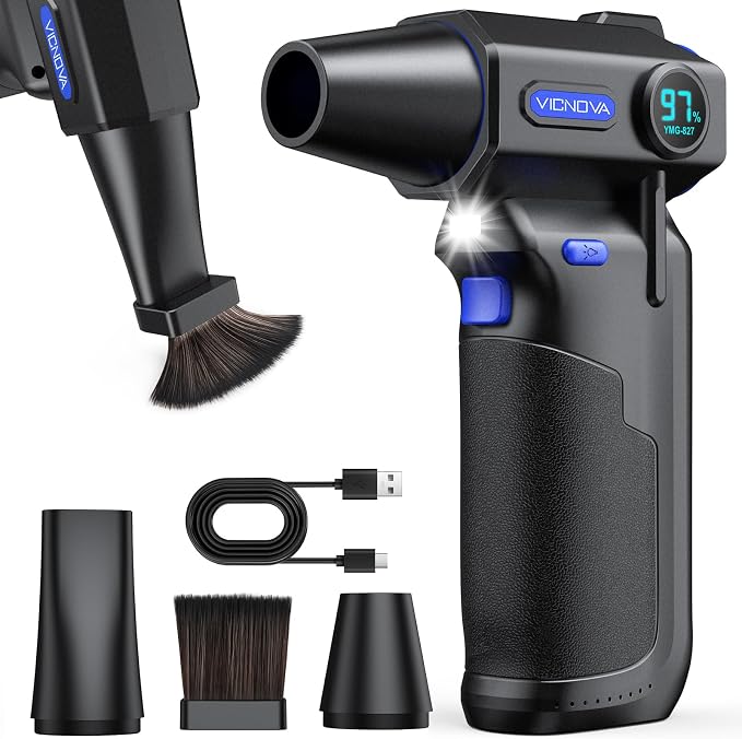 VICNOVA Compressed Air Duster, 150000RPM Cordless Electric Air Blower, 3-Speed by VICNOVA