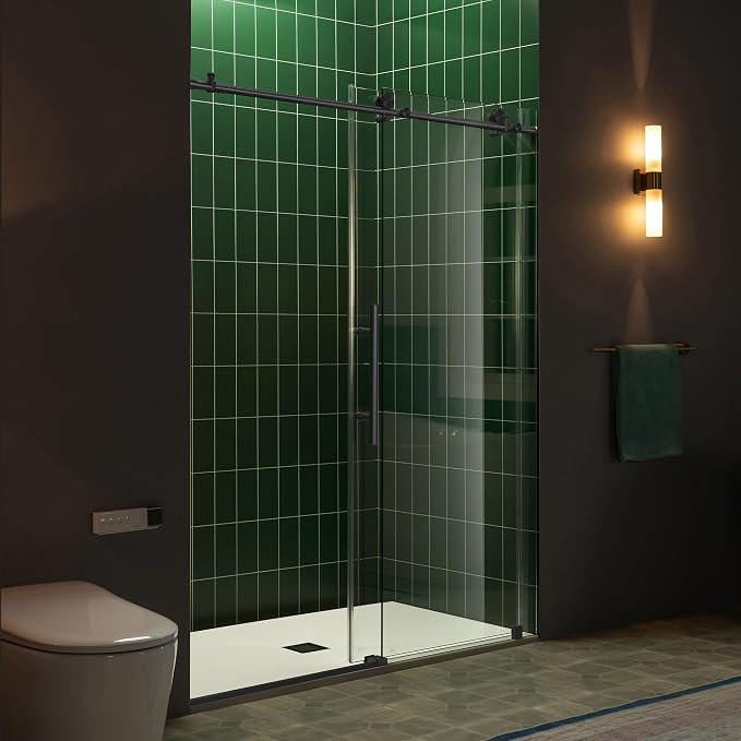 Woodbridge 57.5-60" W x 80" H Frameless Single Sliding Soft-Close Shower Door - Image 3