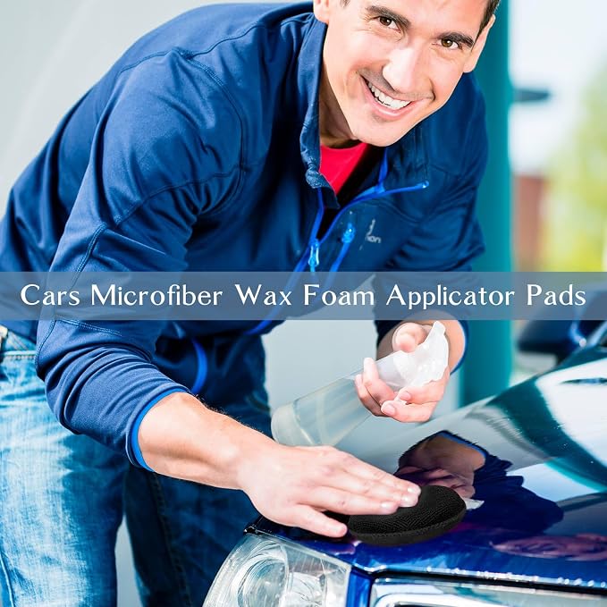 Tanlade 50 Pcs Car Detailing Microfiber Applicator Pad Wax Applicator Wash - Image 5