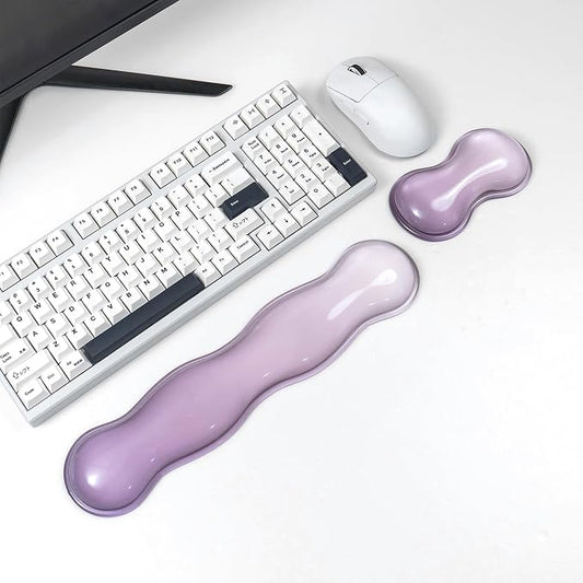 Ergonomic Gel Keyboard and Mouse Wrist Rest Set – Clear Wrist Rest - Image 2