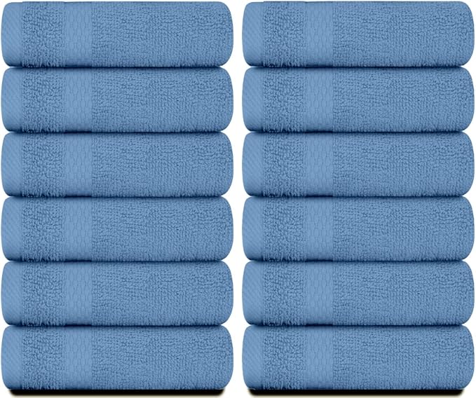White Classic Luxury Cotton Washcloths 13x13 Inch - Image 2