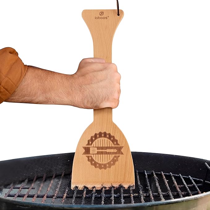 Wooden BBQ Grill Scraper – Beech Wood Griddle Cleaner by laboos