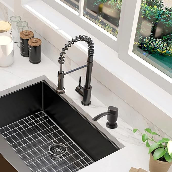 SAMODRA Kitchen Sink Soap Dispenser Oil Rubbed Bronze Built-in Soap Dispenser - Image 7