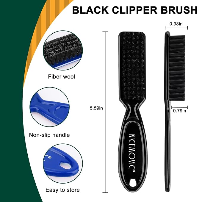 NICEMOVIC 10 Pcs Barber Clipper Cleaning Brush, Barber Accessories Supplies - Image 2