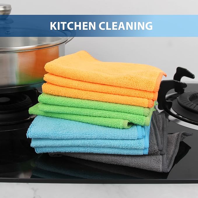 Tricol Clean 12 Pack Microfiber Cleaning Cloth 11.8x11.8inch - Image 5