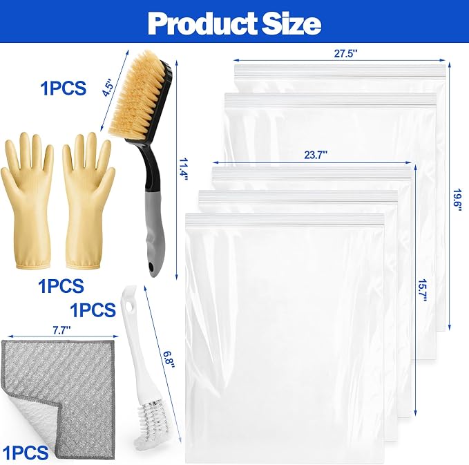 Palksky Oven Rack Cleaning Bags Kit, Reusable Soaking Bags - Image 9