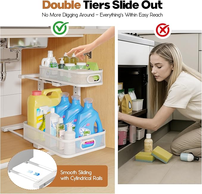1 Pack 15.7IN-Depth Under Sink Organizer - Image 3
