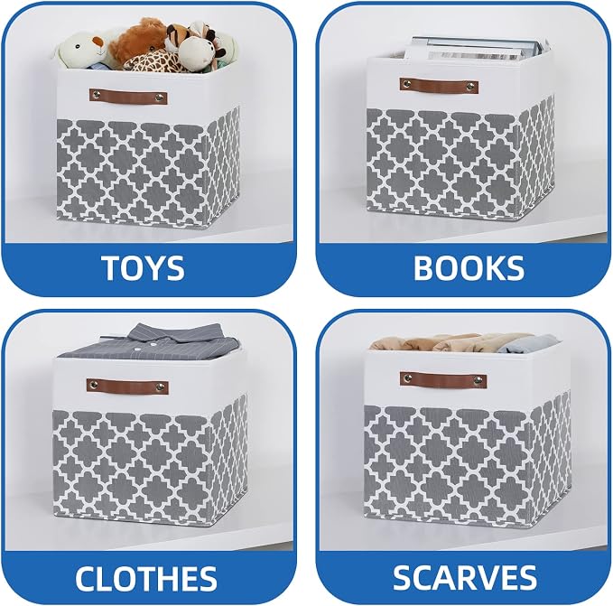 Temary 12x12x12 Fabric Storage Bins 4 Pack - Image 4