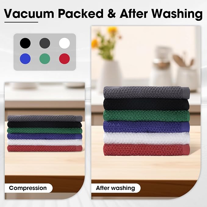100% Cotton Waffle Weave Kitchen Dish Cloths, 6 Colors - Image 7
