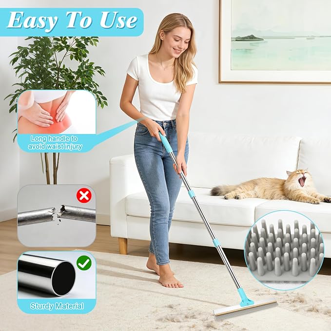 4 in 1 Carpet Rake for Pet Hair Removal - Image 5