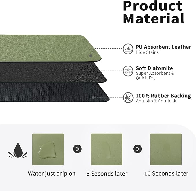 Dish Drying Mat for Kitchen Counter, Heat Resistant Drainer Mats - Image 2
