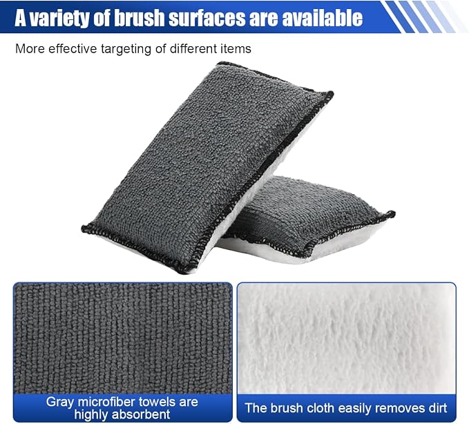 3PCS Car Interior Scrubbing Sponges, 5.5"×3.9" Microfiber Auto Cleaning - Image 4