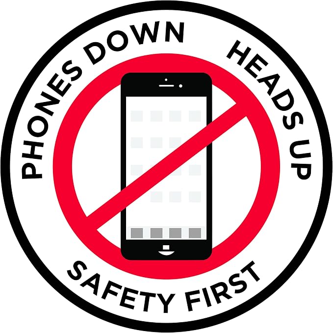 "Phones Down Heads Up" Safety Sign by GraphicalWarehouse