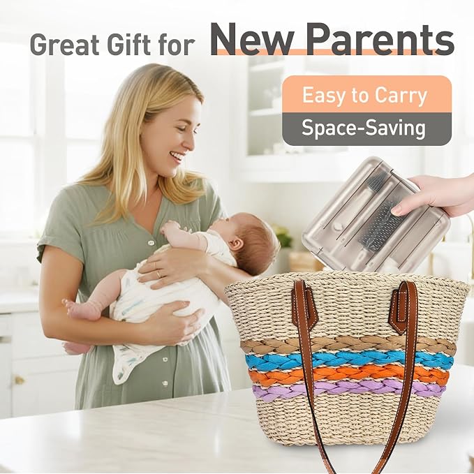 Baby Bottle Brush Set, 6-in-1 Travel Bottle Cleaning Kit - Image 7