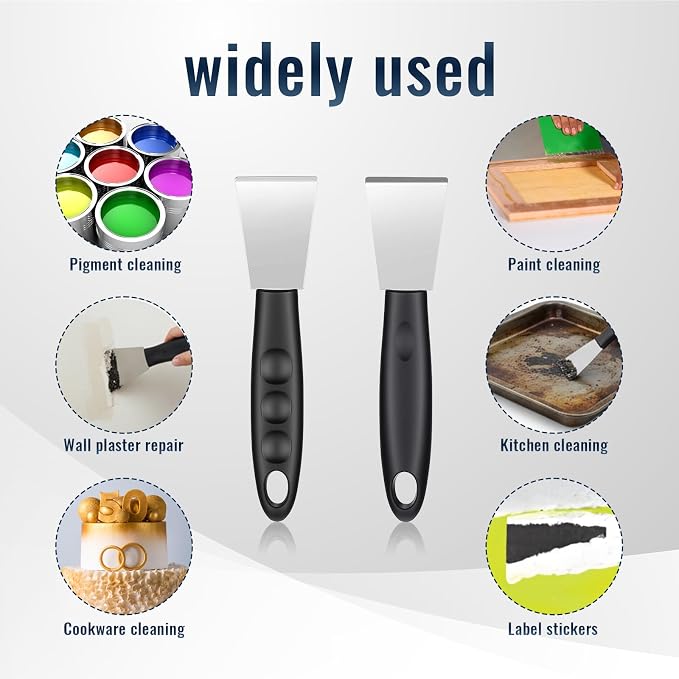 2 Pcs Stove Scraper Tool Stainless Steel Scraper Stove Top Scrapers Tool - Image 3